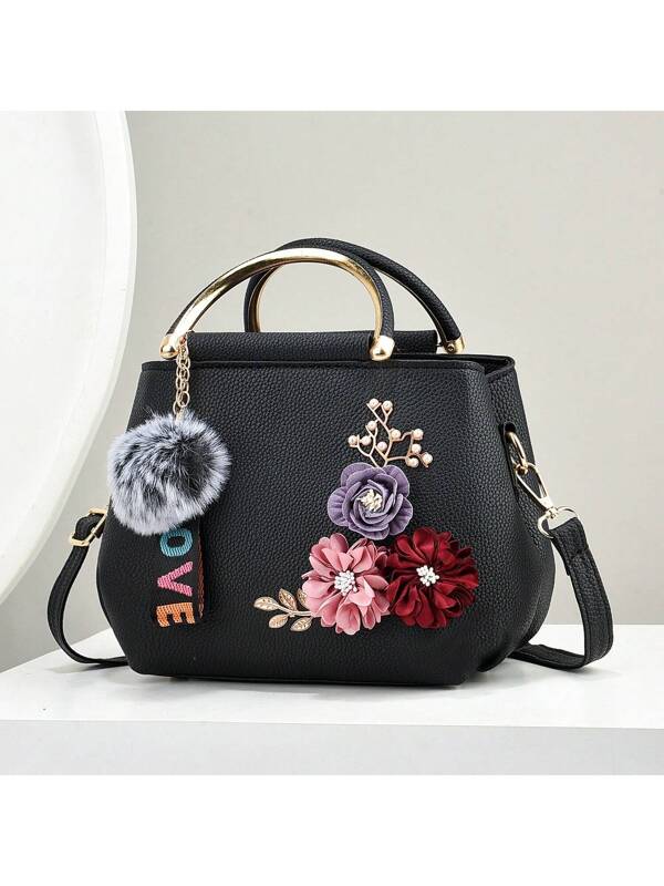 New Embroidered Women's Handbag, Casual Shoulder Bag, Crossbody Bag, Fashionable Small Bag For Women, Best Mothers Day Gift Ideas, Mother Day Gifts, Mom Gifts, Mommy's Essentials, Mommy Bag For Going Out Black